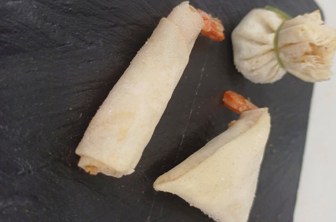 Trio de croustillant de crevette (à réchauffer)